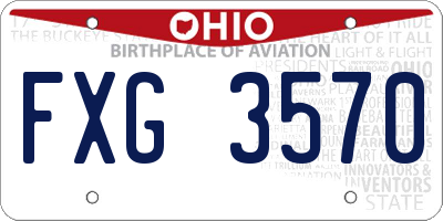 OH license plate FXG3570