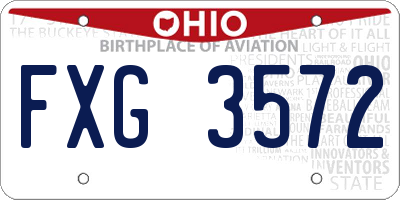 OH license plate FXG3572