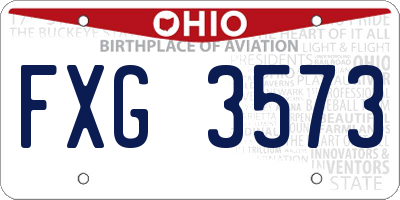 OH license plate FXG3573