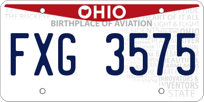 OH license plate FXG3575
