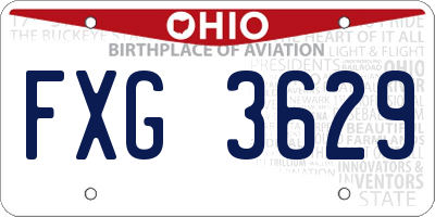 OH license plate FXG3629