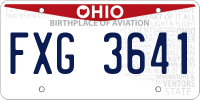 OH license plate FXG3641