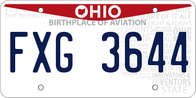 OH license plate FXG3644