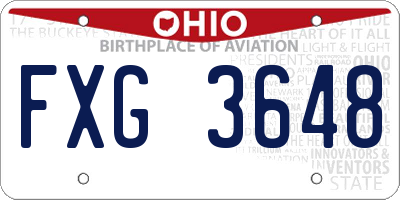OH license plate FXG3648