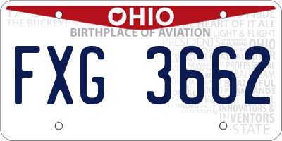 OH license plate FXG3662