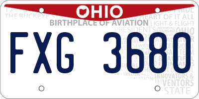 OH license plate FXG3680