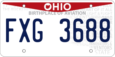 OH license plate FXG3688