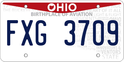 OH license plate FXG3709