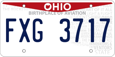 OH license plate FXG3717
