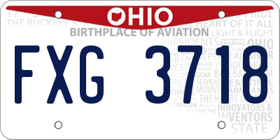 OH license plate FXG3718