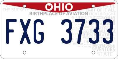 OH license plate FXG3733