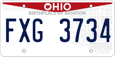 OH license plate FXG3734
