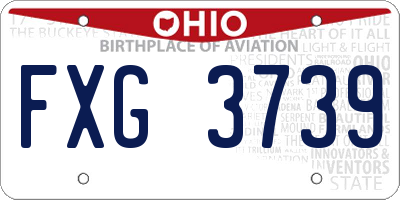OH license plate FXG3739