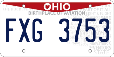 OH license plate FXG3753