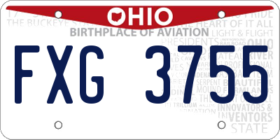 OH license plate FXG3755