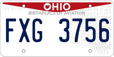 OH license plate FXG3756