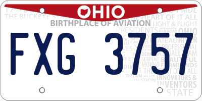 OH license plate FXG3757