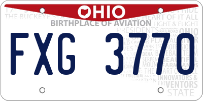 OH license plate FXG3770