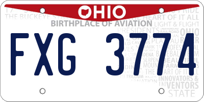 OH license plate FXG3774