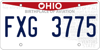 OH license plate FXG3775