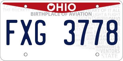 OH license plate FXG3778