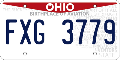 OH license plate FXG3779