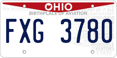 OH license plate FXG3780