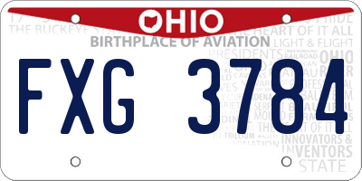 OH license plate FXG3784