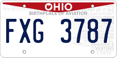 OH license plate FXG3787