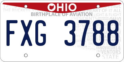 OH license plate FXG3788