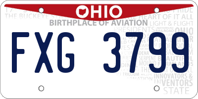 OH license plate FXG3799