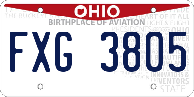 OH license plate FXG3805