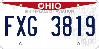 OH license plate FXG3819