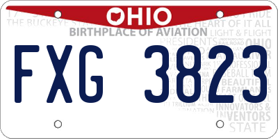 OH license plate FXG3823