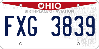 OH license plate FXG3839