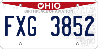 OH license plate FXG3852