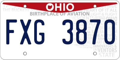 OH license plate FXG3870