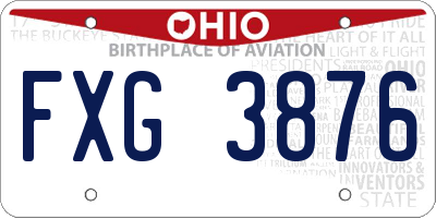 OH license plate FXG3876