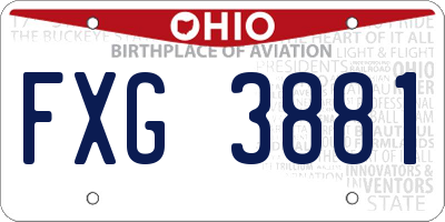 OH license plate FXG3881
