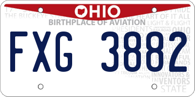 OH license plate FXG3882