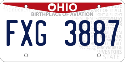 OH license plate FXG3887