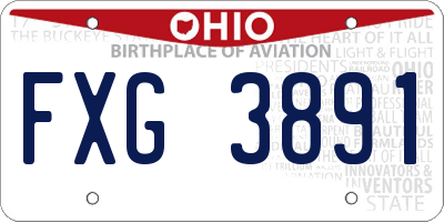 OH license plate FXG3891
