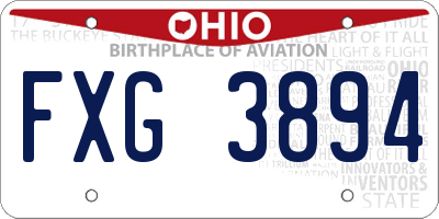 OH license plate FXG3894
