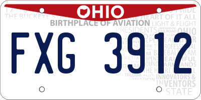 OH license plate FXG3912