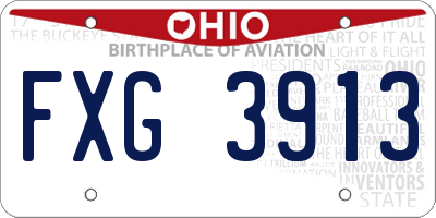 OH license plate FXG3913