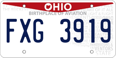 OH license plate FXG3919