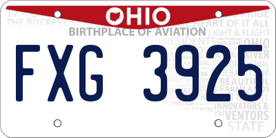 OH license plate FXG3925
