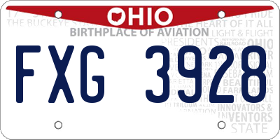 OH license plate FXG3928