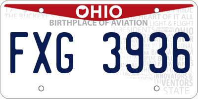 OH license plate FXG3936