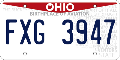 OH license plate FXG3947